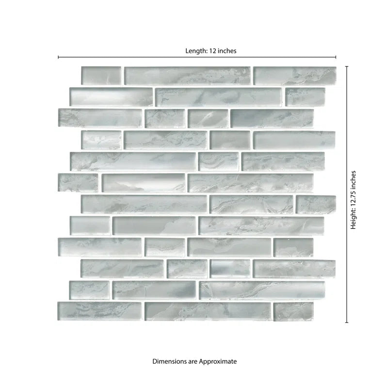 Canvas Interlocking Glass Mosaic Tile