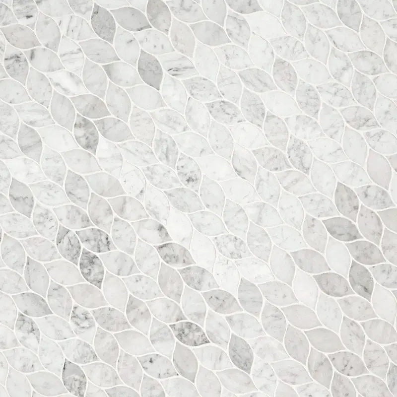 Carrara White Blanco 11.62" X 13.38" Honed Marble Mosaic Tile