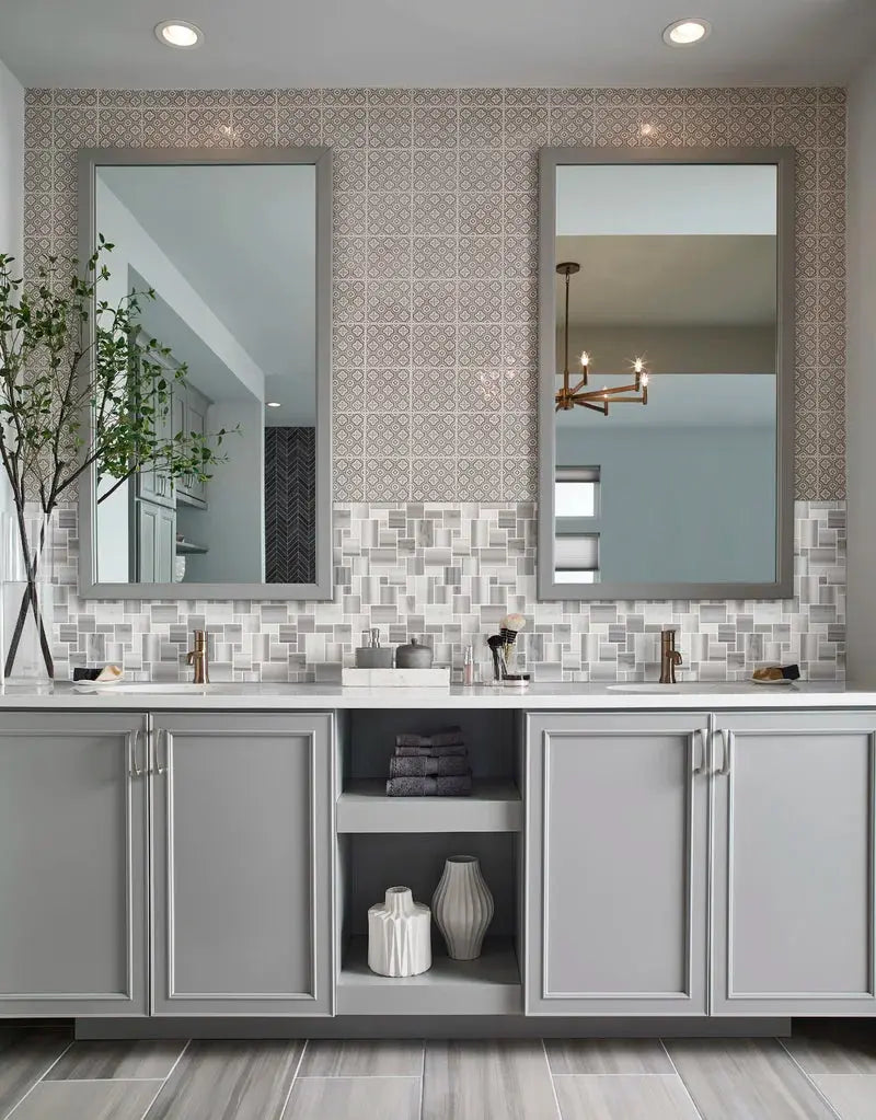 Bergamo Magic Random Sized Marble Mosaic Tile