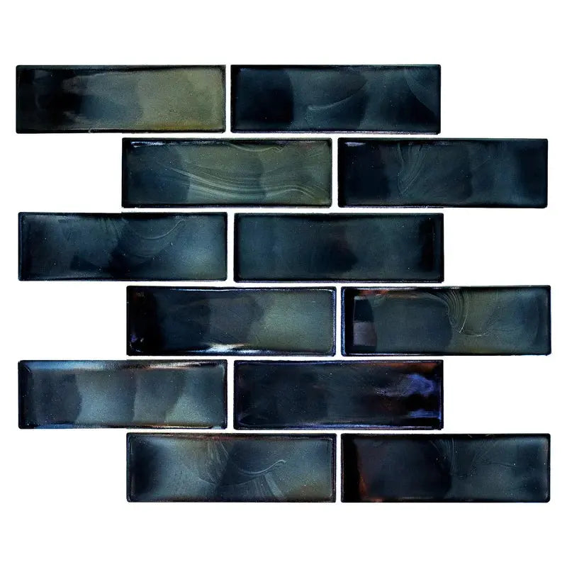Carbonita 2" X 6" Glass Mosaic Subway Tile