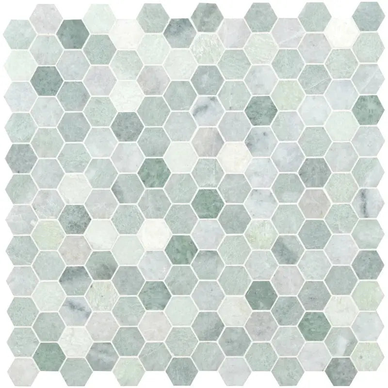Icelandic 2" X 2" Marble Honeycomb Mosaic Wall & Floor Tile