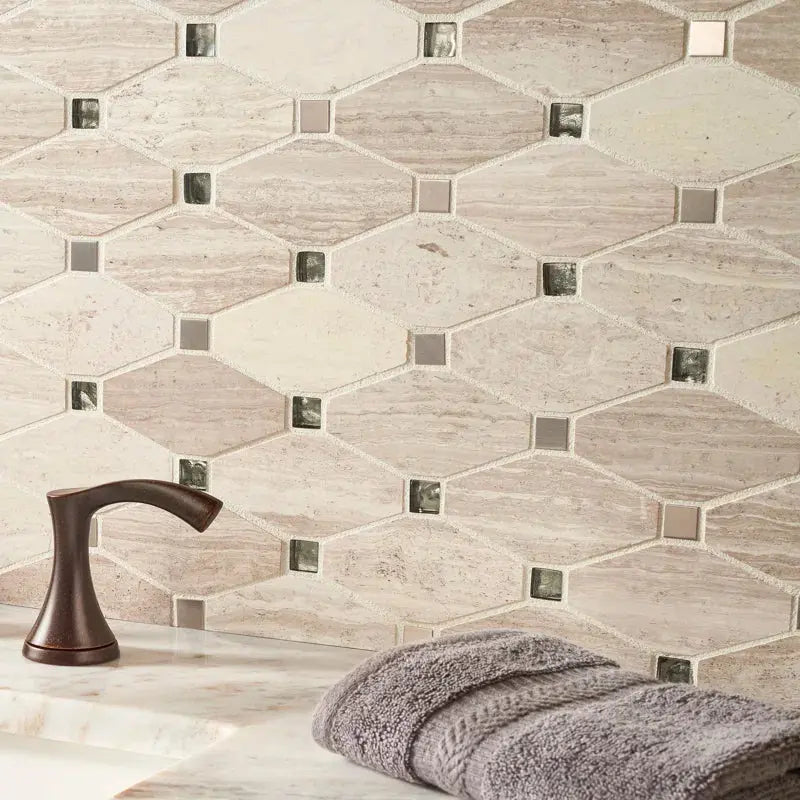 Bayview Elongated Octagon 12" X 18" Mosaic Tile