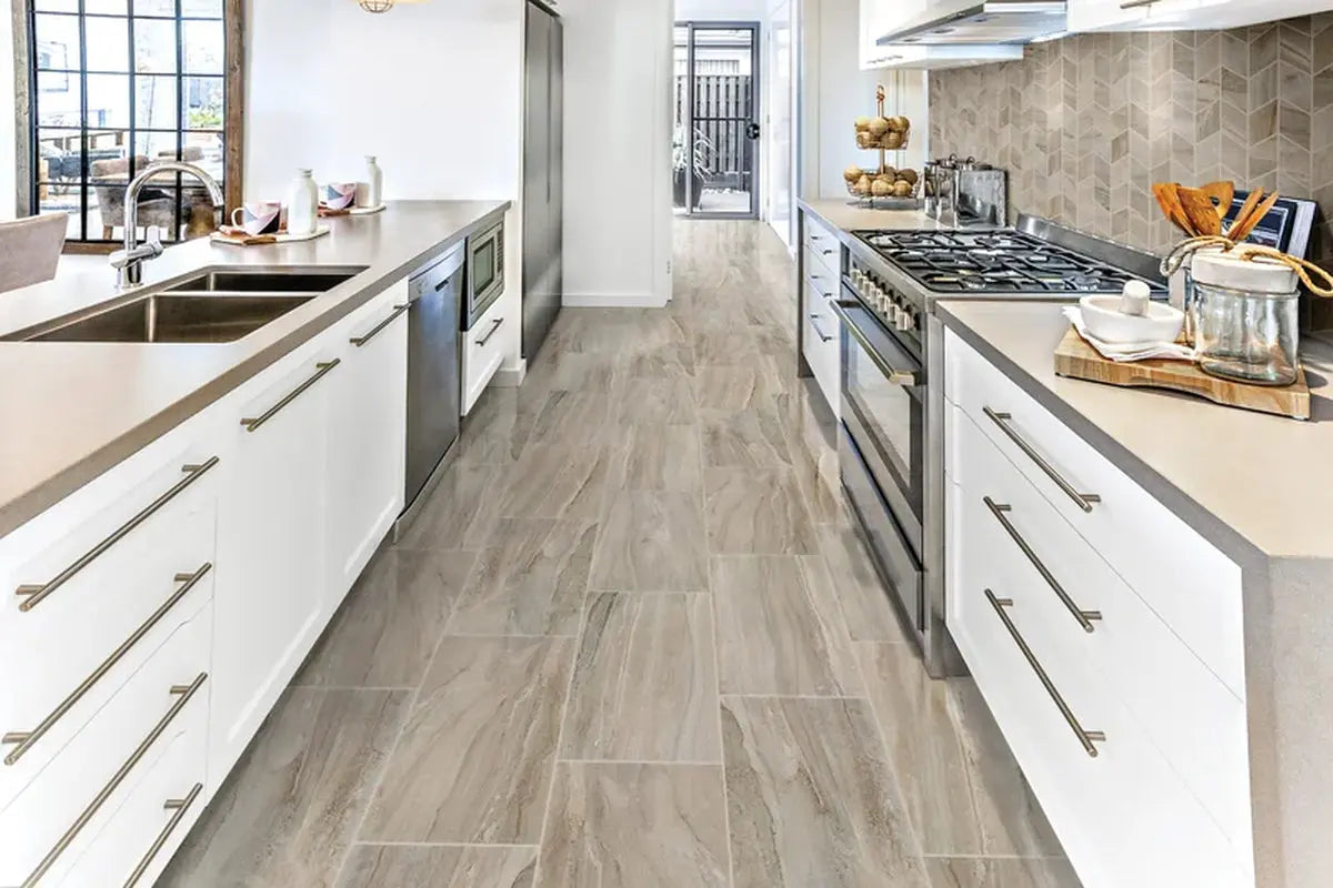 Famed 12" X 24" Porcelain Marble Look Wall & Floor Tile