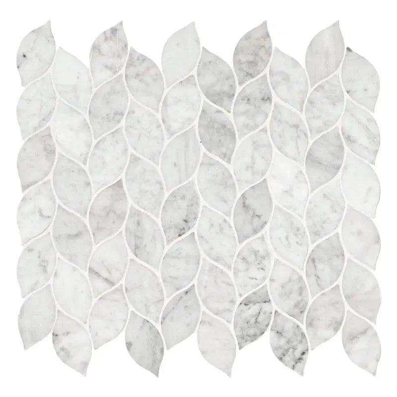 Carrara White Blanco 11.62" X 13.38" Honed Marble Mosaic Tile