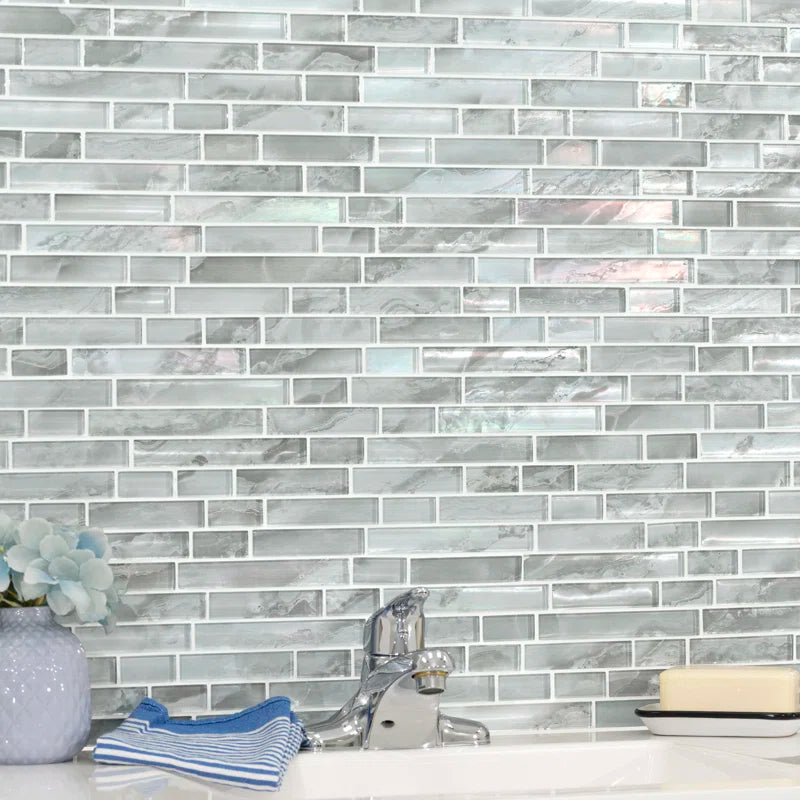 Canvas Interlocking Glass Mosaic Tile