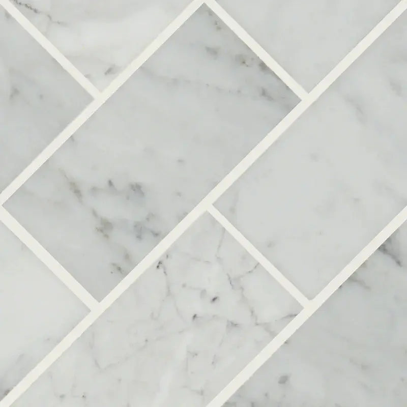 Carrara White 3" X 6" Polished Marble Subway Tile