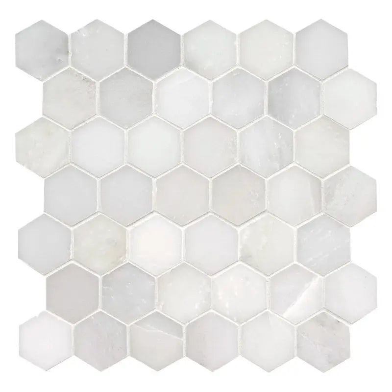 Greecian White Hexagon 11.75 X 12 Polished Marble Mosaic Tile
