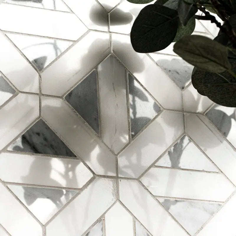 Bianco Dolomite 12" X 12" Marble Grid Mosaic Wall & Floor Tile