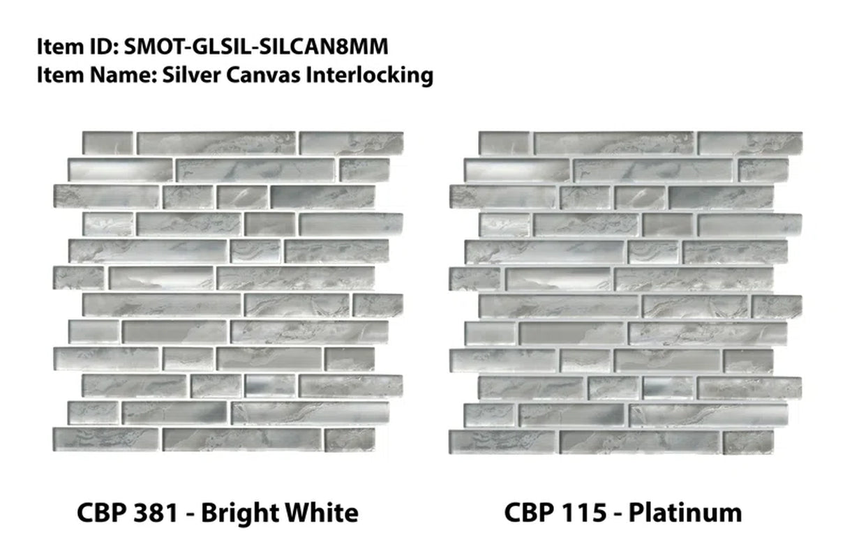 Canvas Interlocking Glass Mosaic Tile