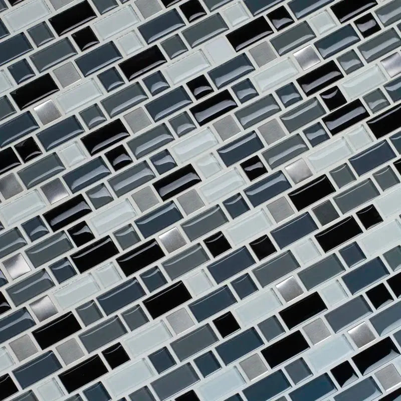 Crystal Cove Blend Glass Mosaic Tile in White