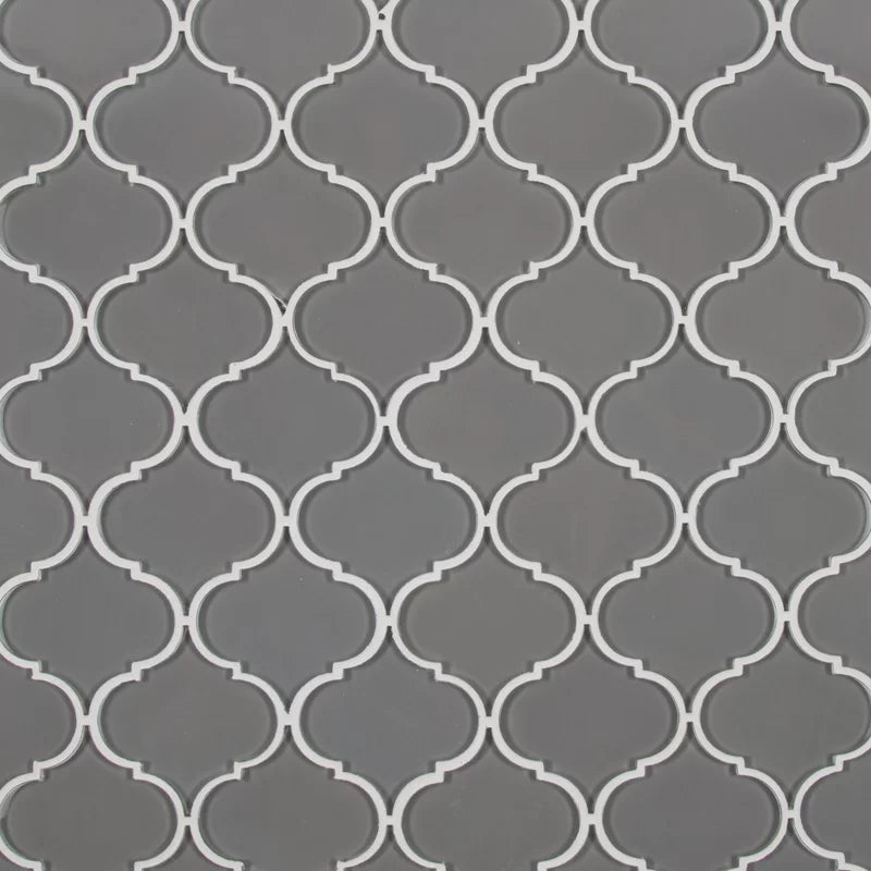 Pebble Arabesque 12" X 12" Glass Mosaic Wall Tile