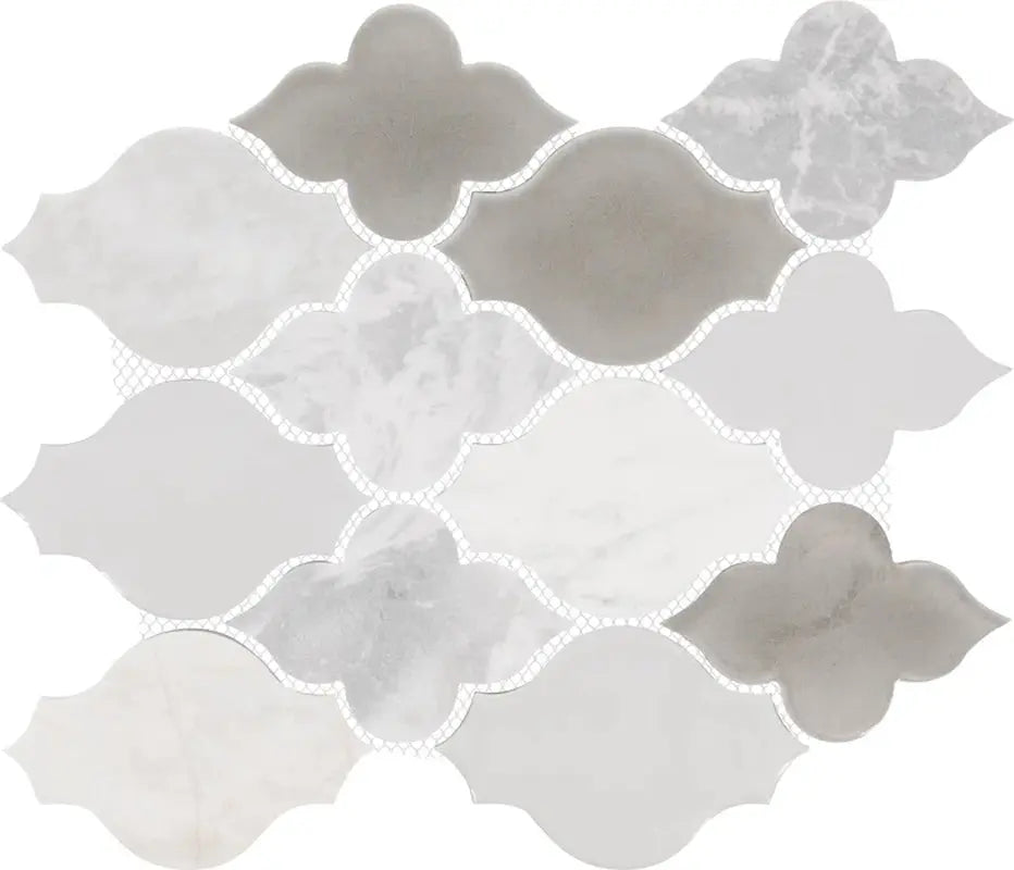 Raine 13" X 11" Natural Stone Arabesque Mosaic Wall Tile