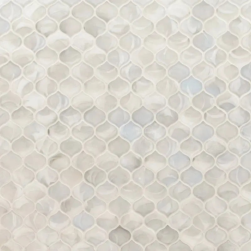 Pearla Arabesque 10"X10.2" Glass Mesh Mounted Mosaic Wall Tile