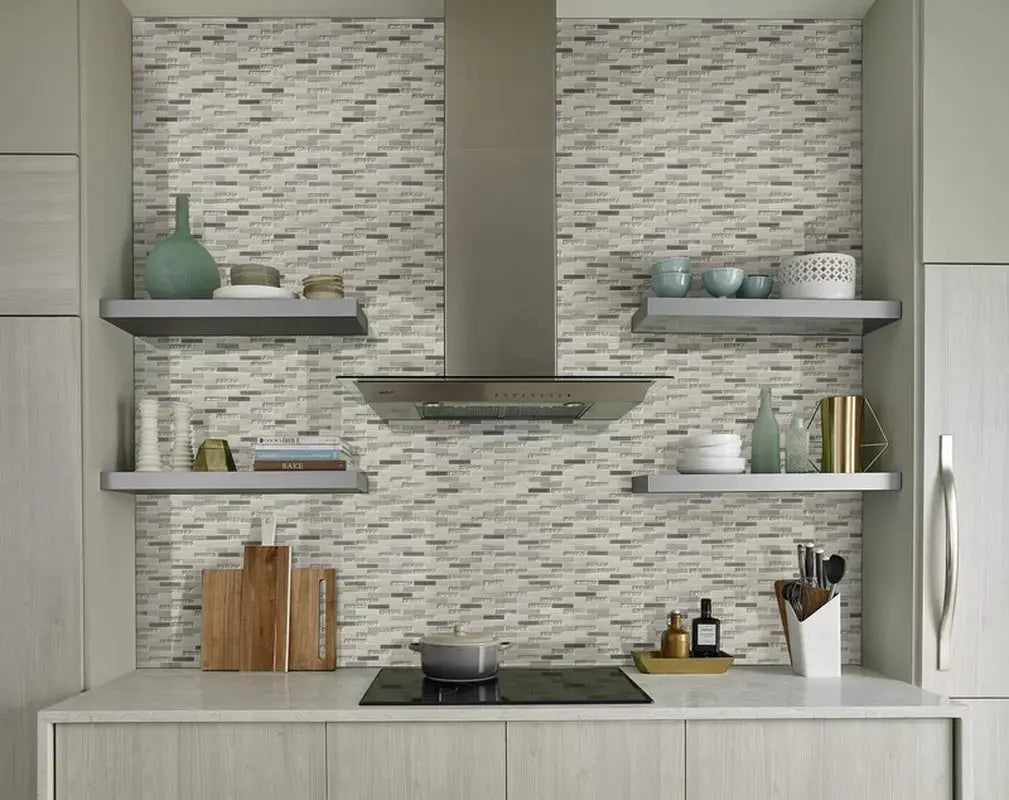 Ocean Crest Brick Pattern 1" X 3" Natural Stone Mosaic Tile
