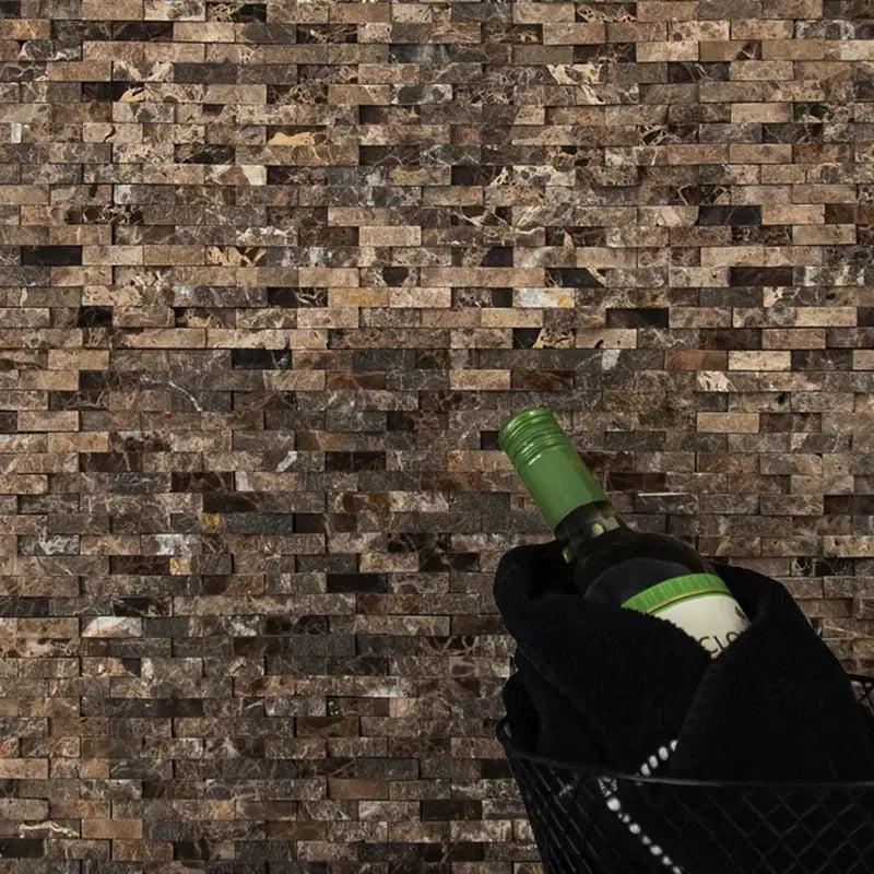 Emperador Marble Splitface Tile in Brown