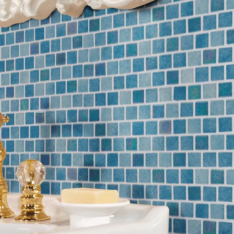 Caribbean Reef 1" X 1" Glass Tile