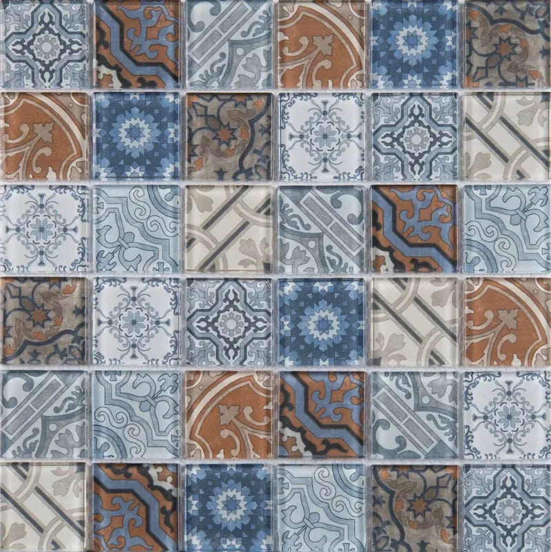 Pasadena 12" X 12" Glass Mosaic Wall Tile