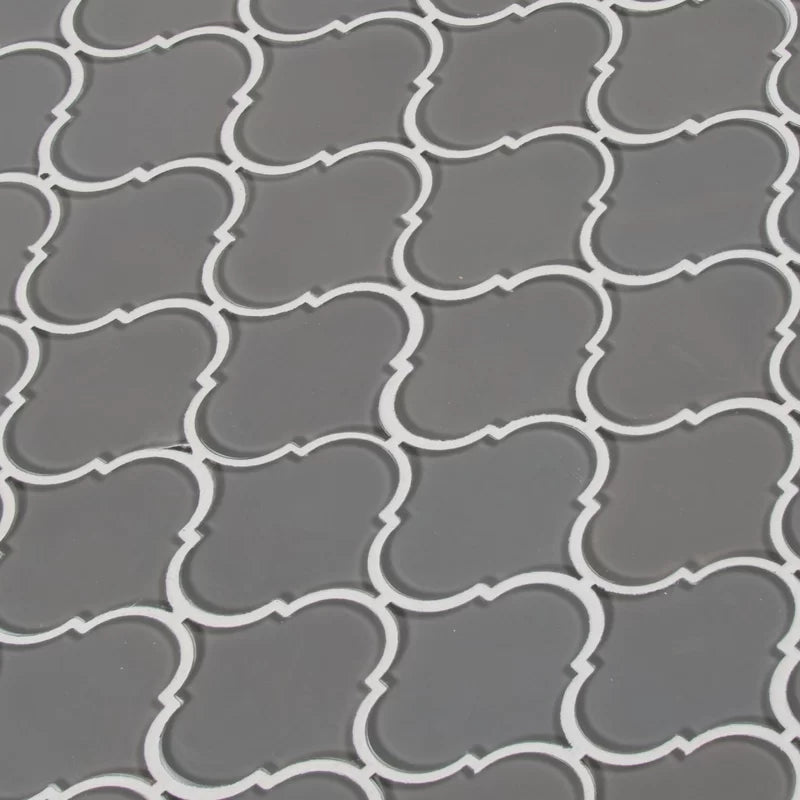 Pebble Arabesque 12" X 12" Glass Mosaic Wall Tile