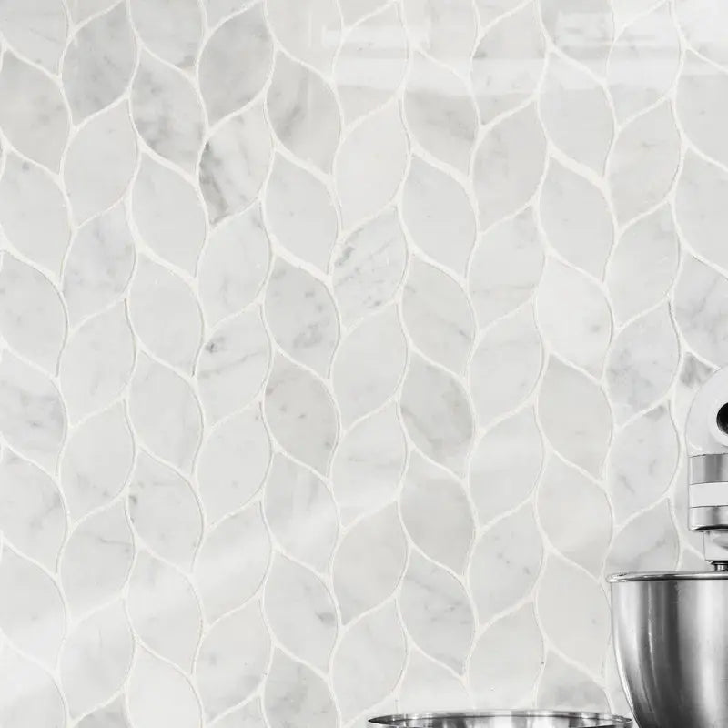 Carrara White Blanco 11.62" X 13.38" Honed Marble Mosaic Tile