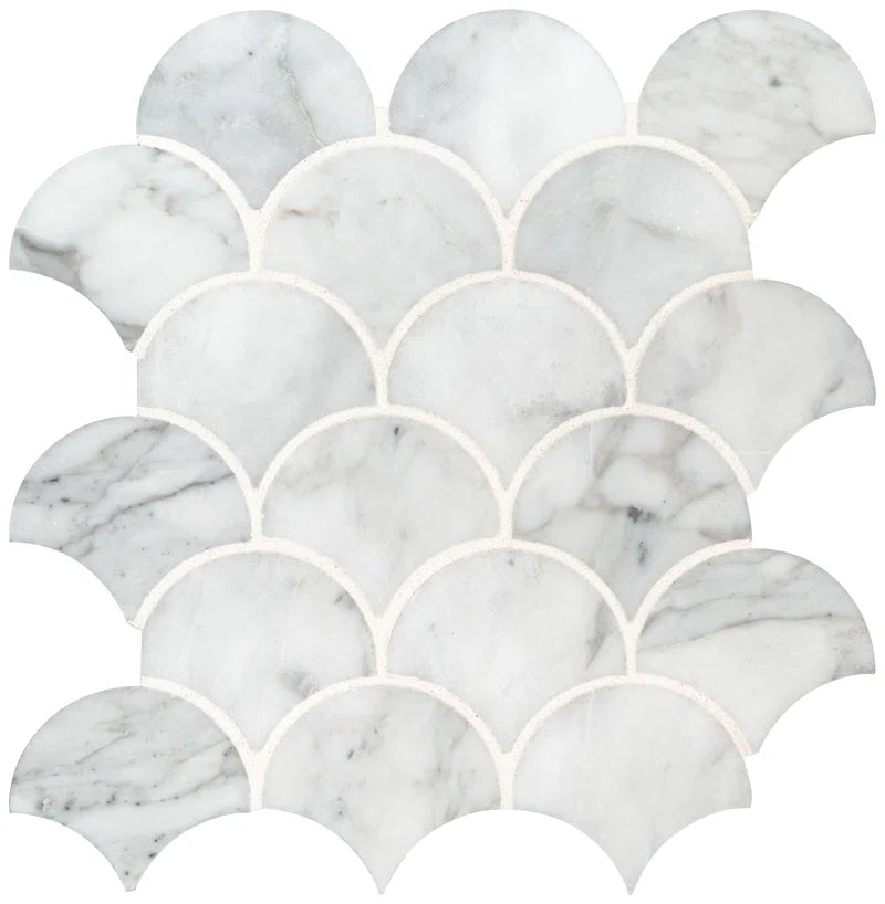 Domino Random Sized Fish Scale Mosaic Wall & Floor Tile