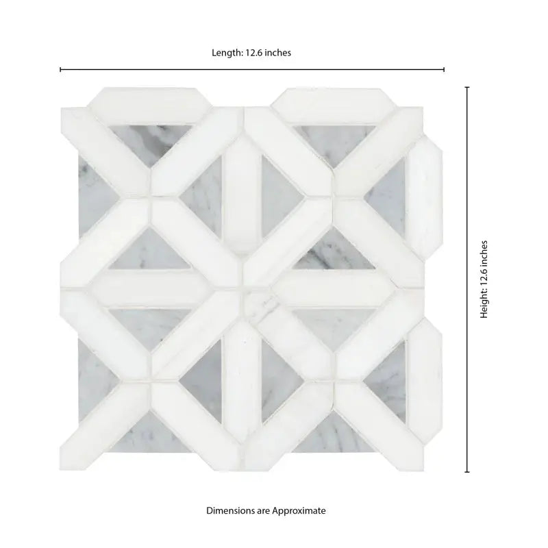 Bianco Dolomite 12" X 12" Marble Grid Mosaic Wall & Floor Tile