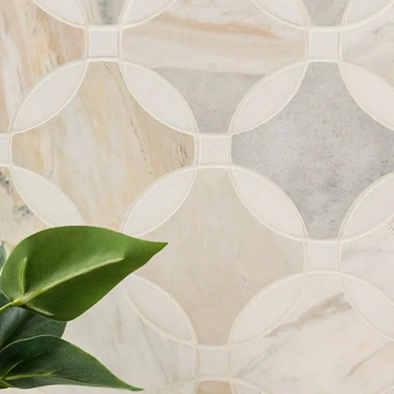 Athena Gold Lola 10.25" X 10.25" Polished Marble Mosaic Tile