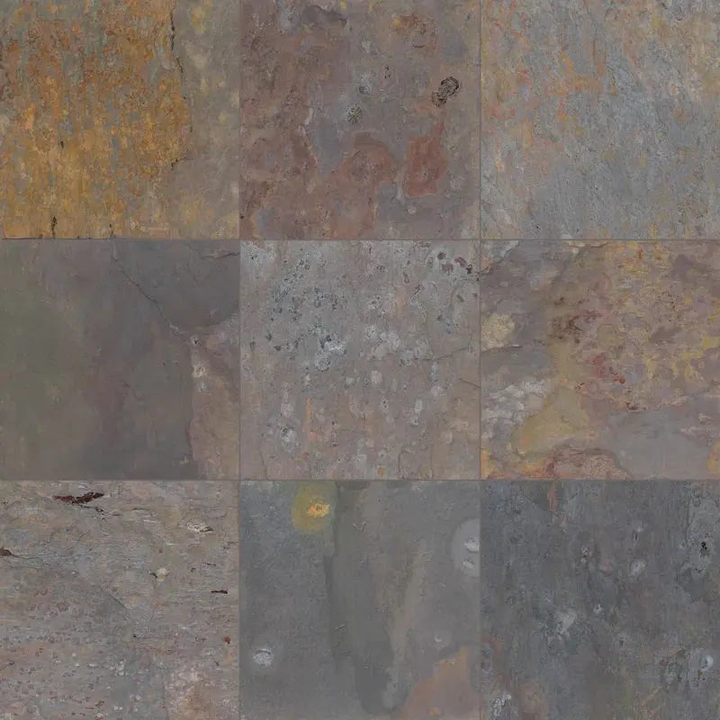 Classic 12 “X 12 “Gauged Multi Color Slate Floor and Wall Tile