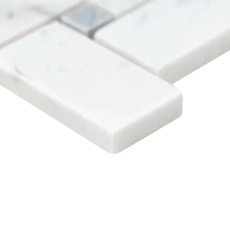 Carrara White Basketweave 12" X 12" Honed Marble Mosaic Tile