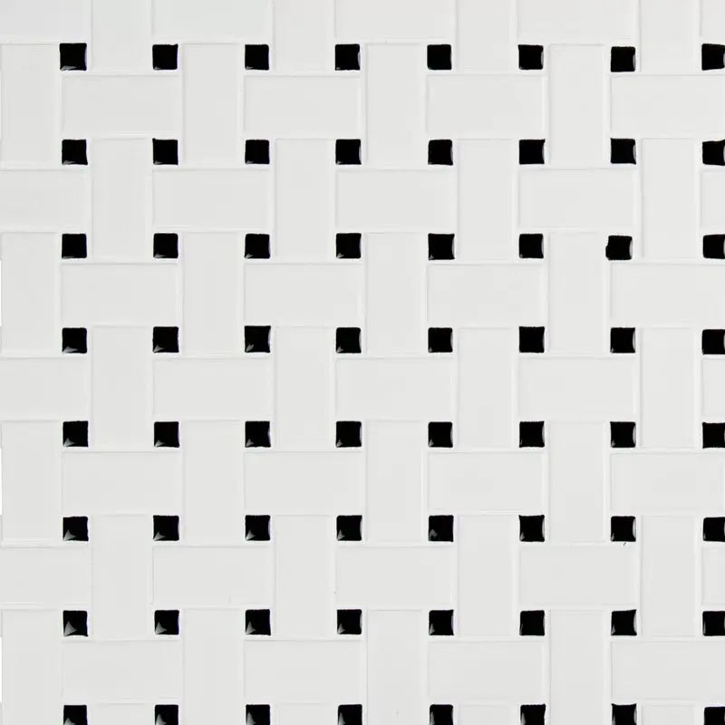Retro Weave Bianco 12" X 12" Porcelain Mosaic Tile