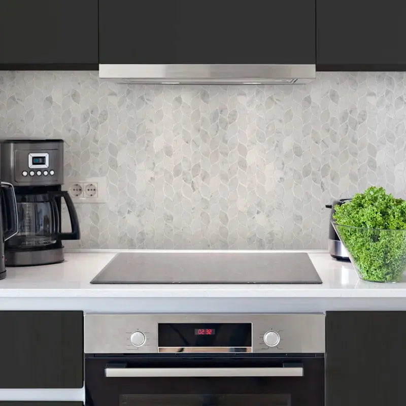 Carrara White Blanco 11.62" X 13.38" Honed Marble Mosaic Tile