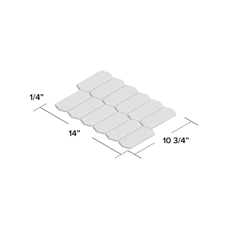 Retro Picket Bianco 2" X 5" Porcelain Honeycomb Mosaic Wall & Floor Tile