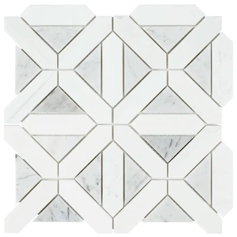 Bianco Dolomite 12" X 12" Marble Grid Mosaic Wall & Floor Tile