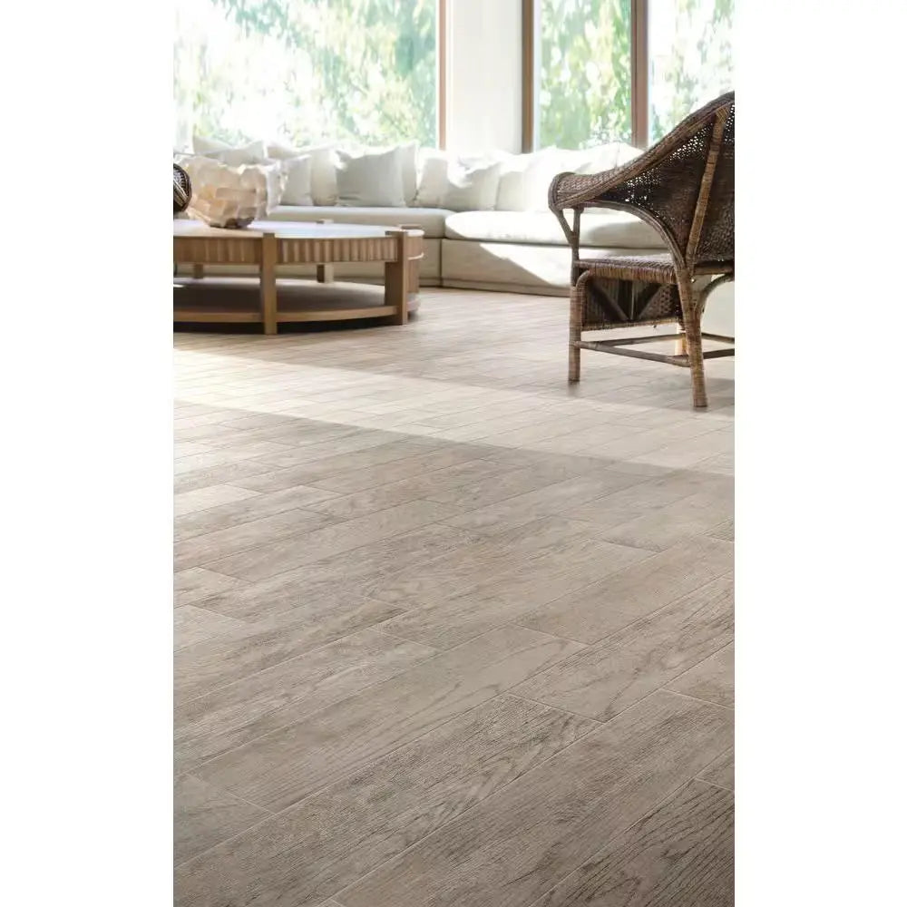 Montagna Dapple Gray 6 In. X 24 In. Glazed Porcelain Floor and Wall Tile (0.968 Sq. Ft./Each)