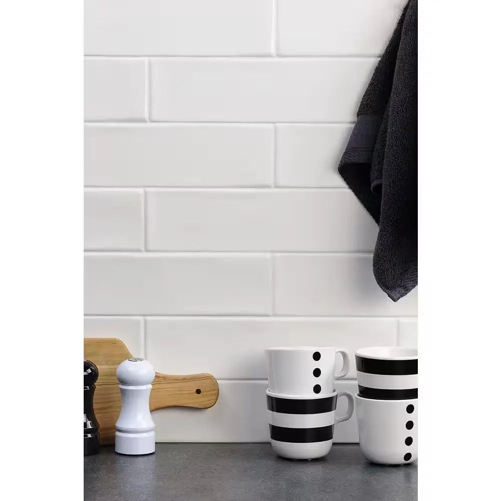 Birmingham Bianco 3 In. X 12 In. 8Mm Polished Ceramic Subway Tile (5.38 Sq. Ft. / Box)