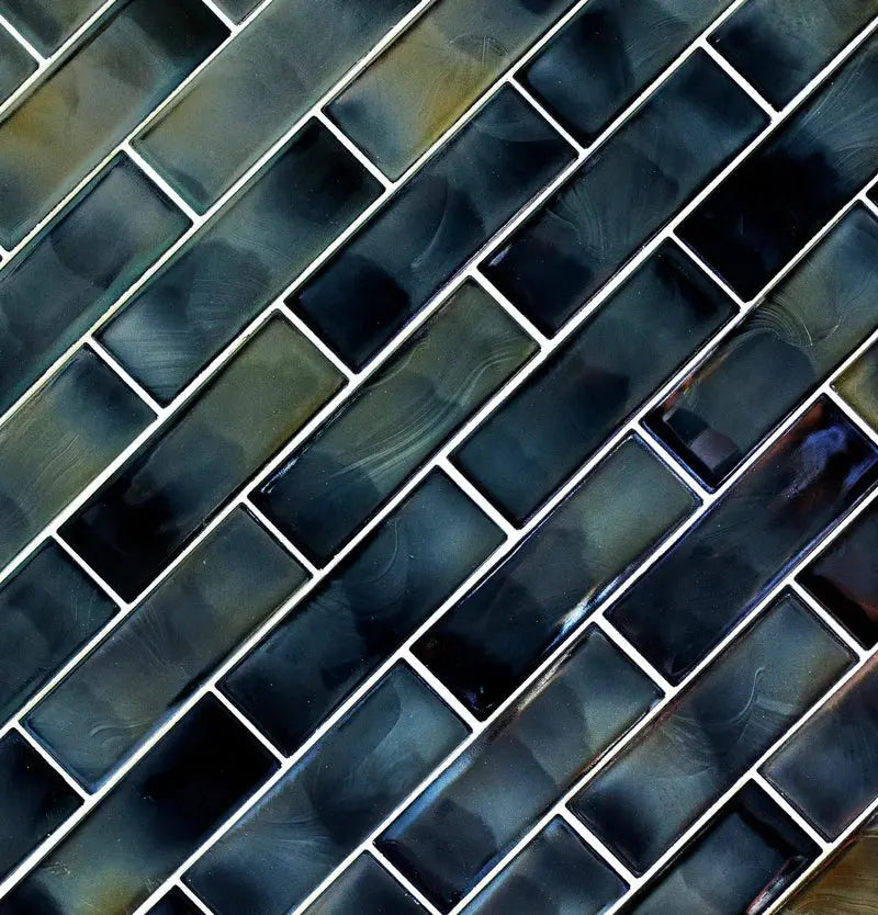 Carbonita 2" X 6" Glass Mosaic Subway Tile