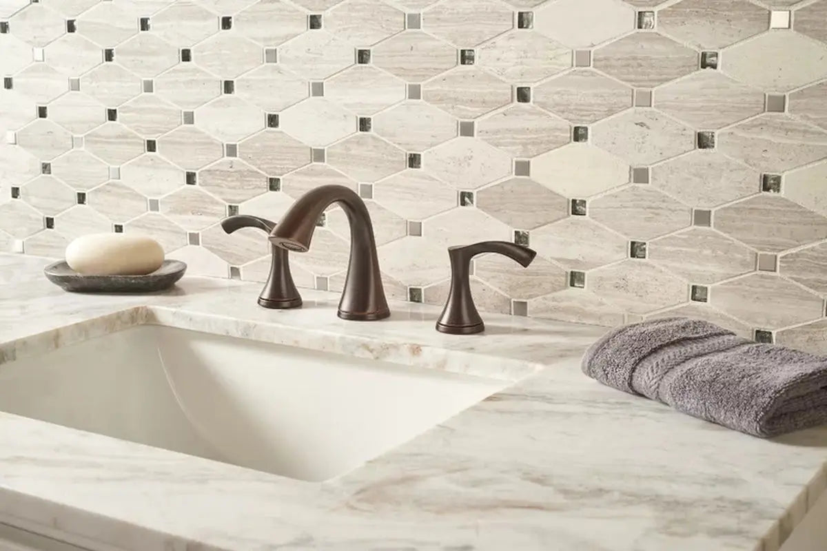 Bayview Elongated Octagon 12" X 18" Mosaic Tile