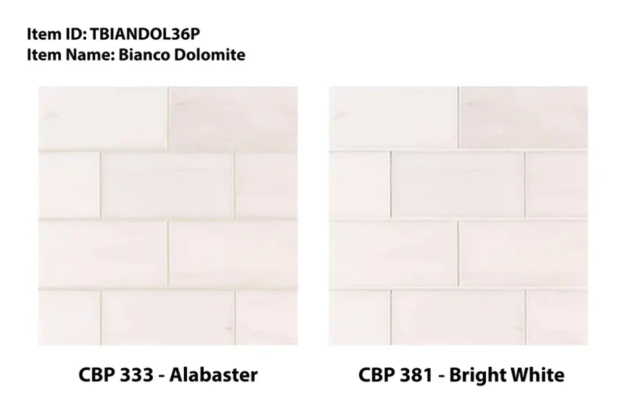 Bianco Dolomite 3" X 6" Marble Subway Wall & Floor Tile