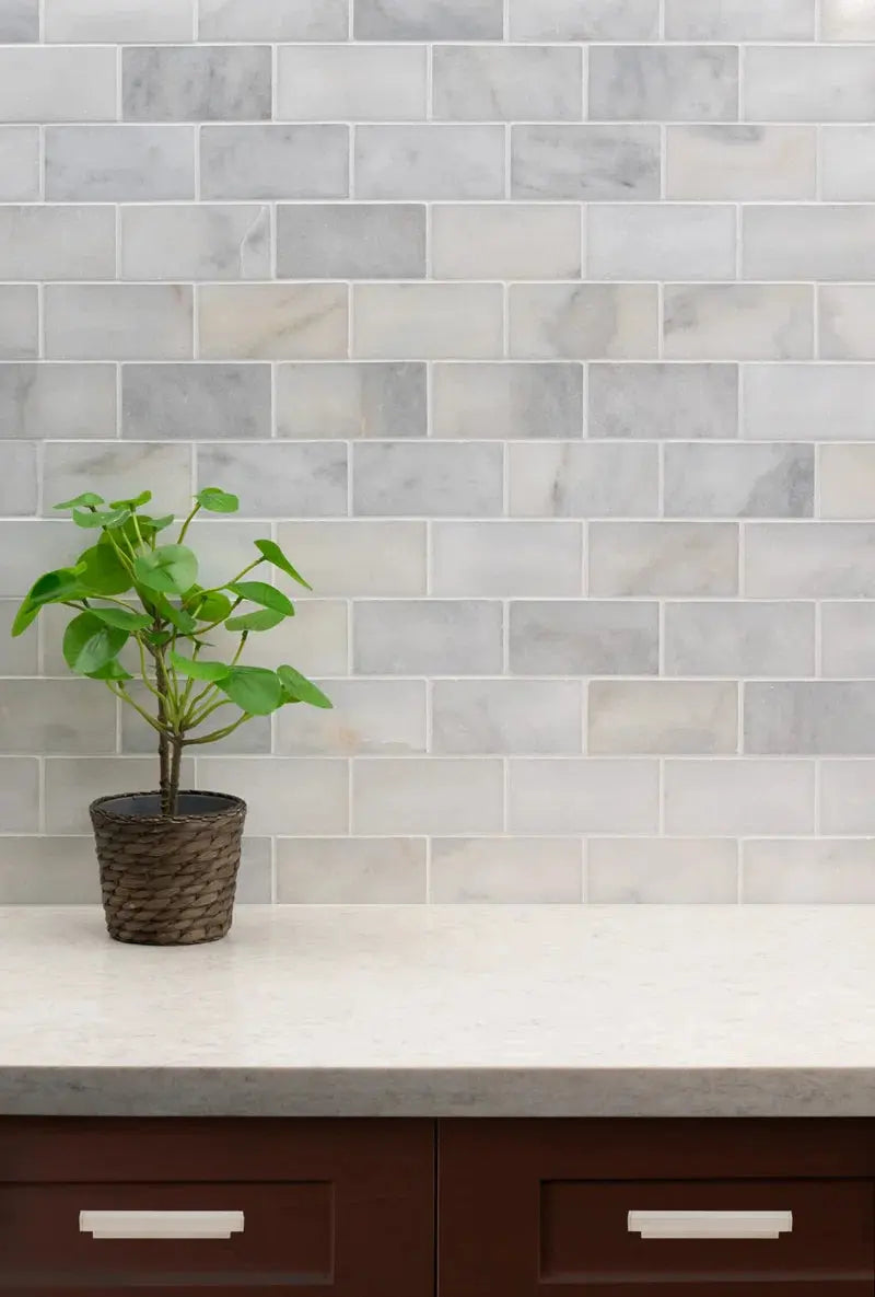 Greecian White 3" X 6" Polished Marble Subway Tile
