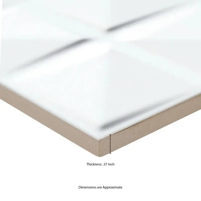 Dymo Chex White 12" X 24" Glossy Ceramic Wall Tile