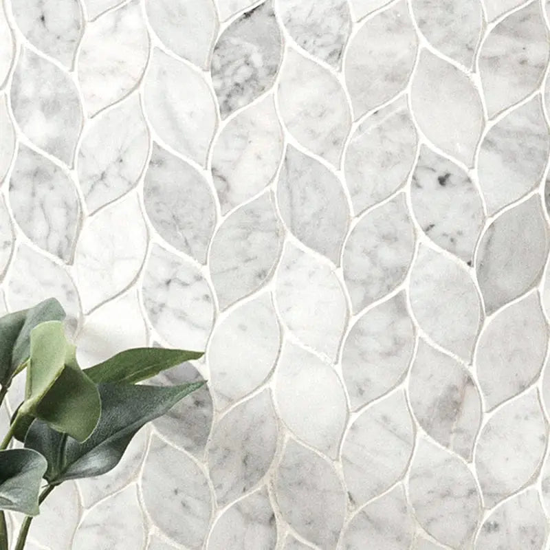 Carrara White Blanco 11.62" X 13.38" Honed Marble Mosaic Tile