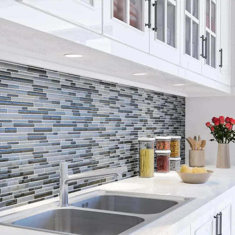 Crystal Shores 12" X 14" Glass Mosaic Tile