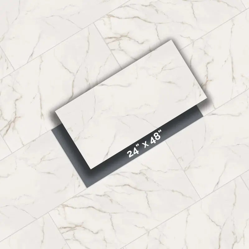 Kaya Calacatta Lucca 24" X 48" Polished Porcelain Marble Look Wall & Floor Tile