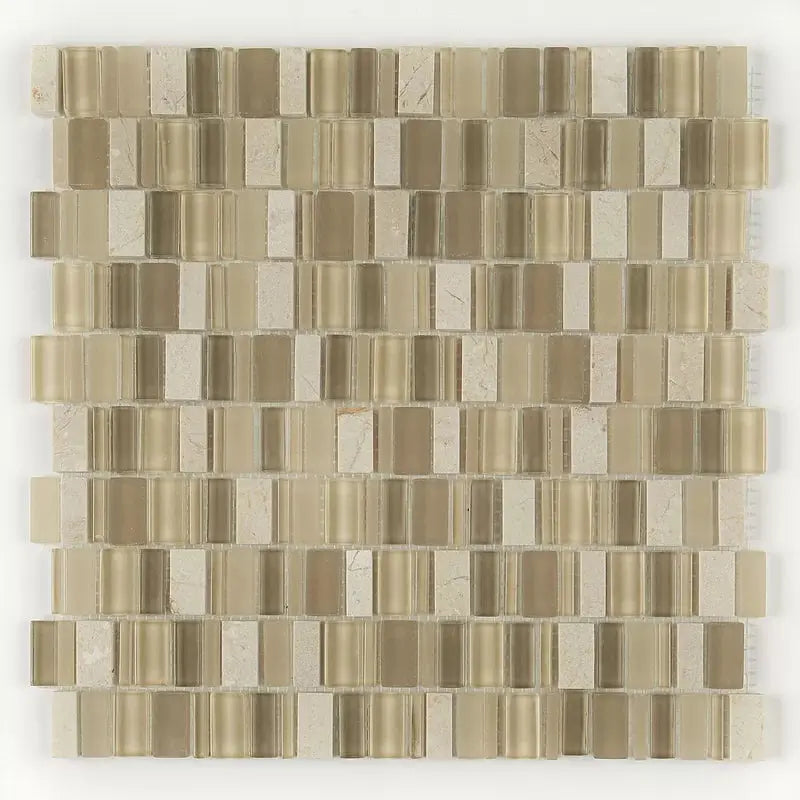 Clio  Random Sized Glass Mosaic Tile in Nox