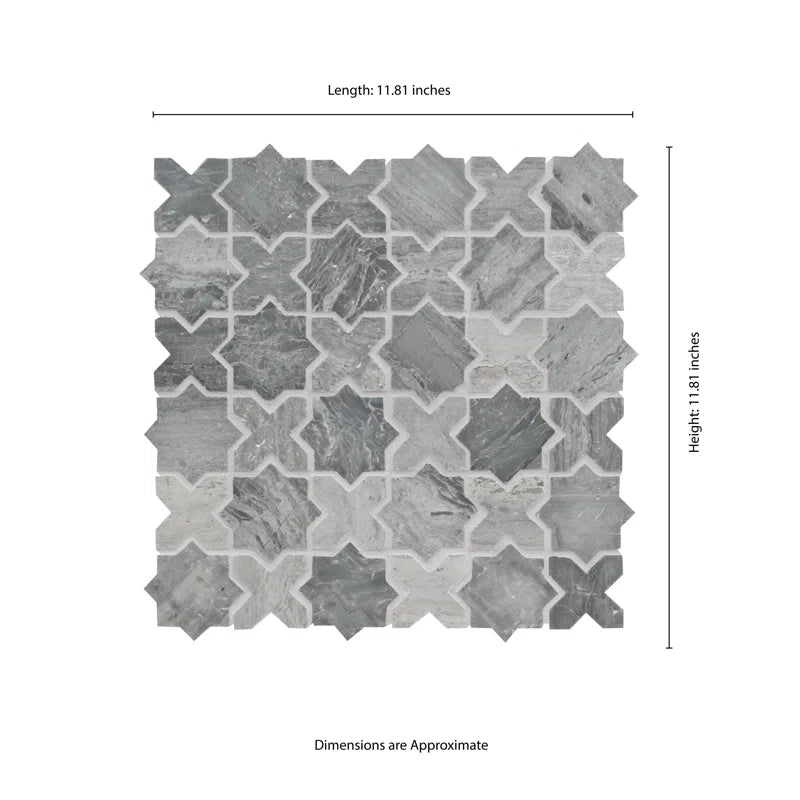 Montague 11.81" X 11.81" Marble Mosaic Sheet Wall & Floor Tile