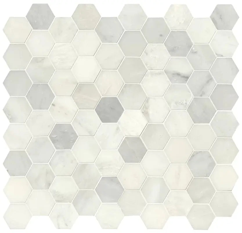 Greecian 3" X 3" Marble Honeycomb Mosaic Wall & Floor Tile
