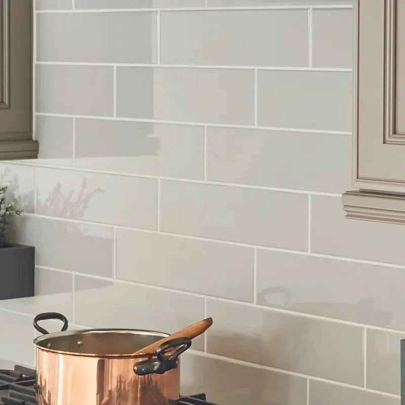 Gray Glossy 4" X 16" Ceramic Wall Tile