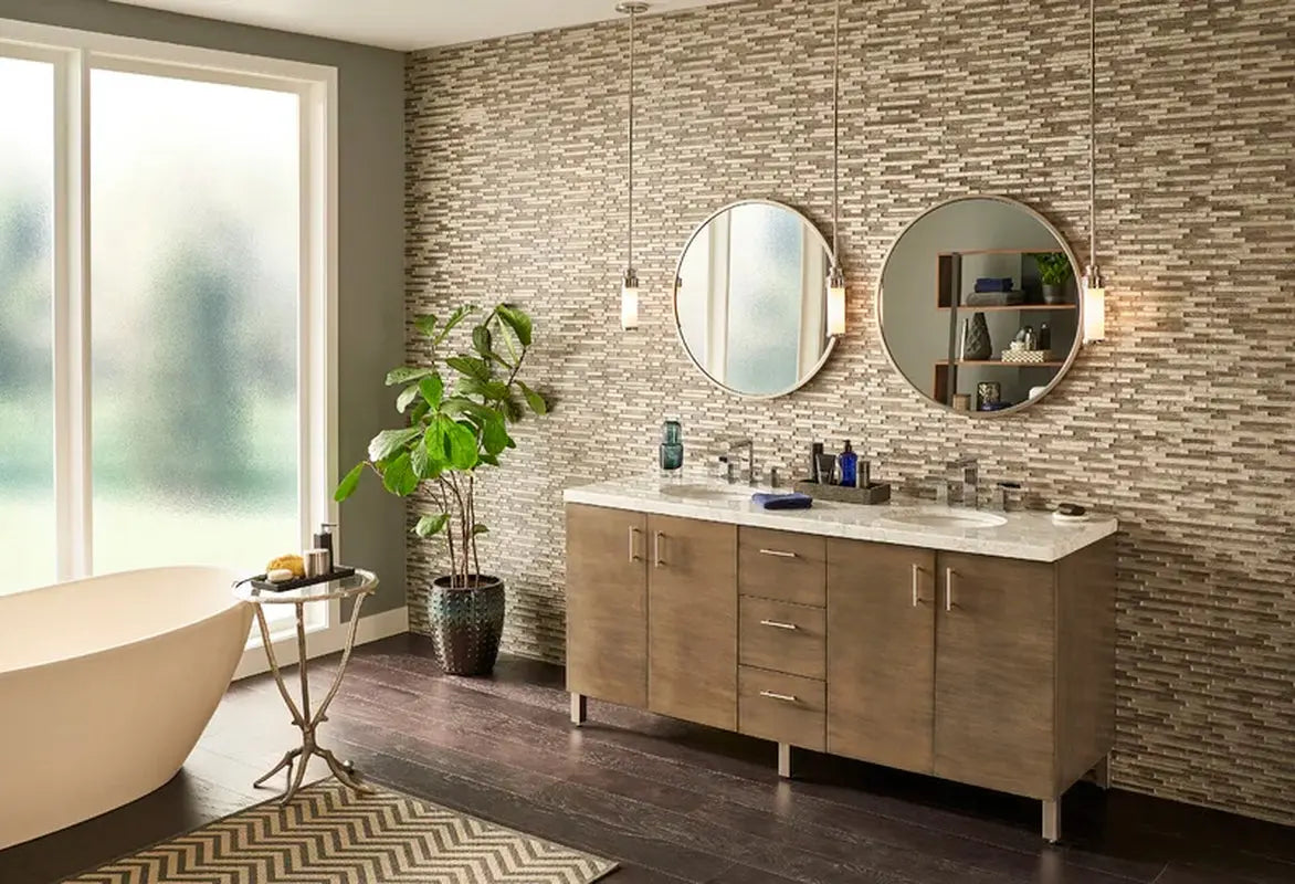 Luxe Interlocking Random Sized Glass Mosaic Tile