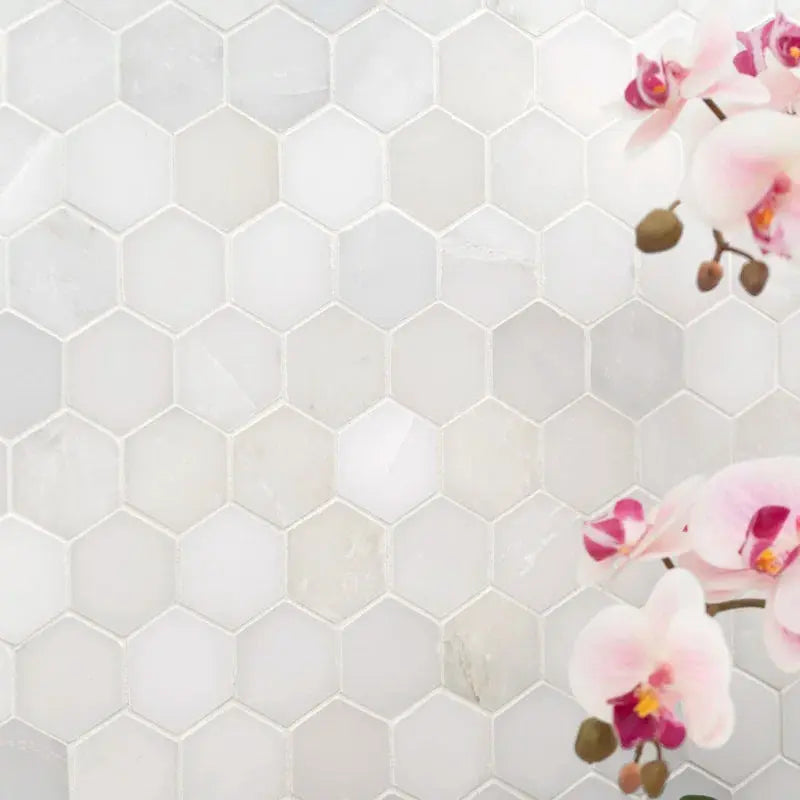 Greecian White Hexagon 11.75 X 12 Polished Marble Mosaic Tile