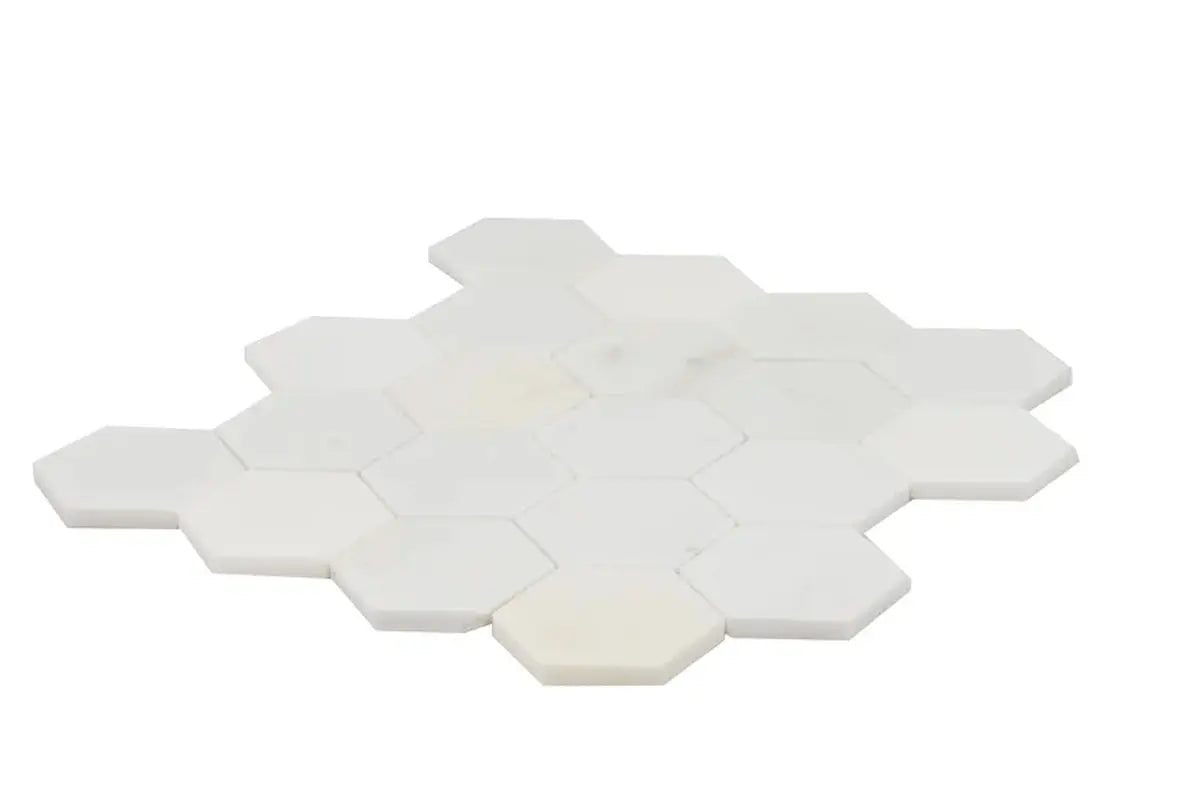 Greecian 3" X 3" Marble Honeycomb Mosaic Wall & Floor Tile