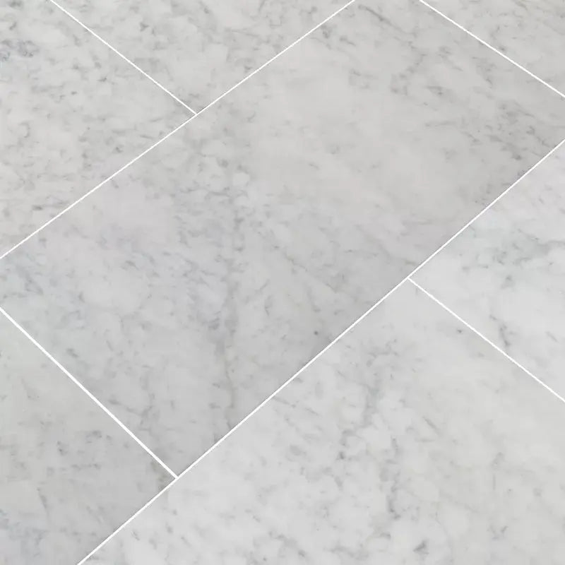 Carrara White 12" X 24" Honed Marble Floor and Wall Tile